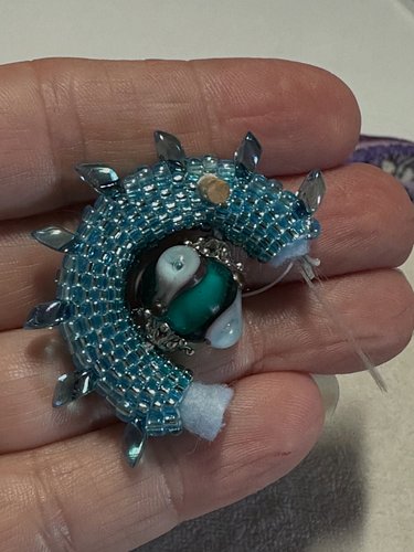 Progress on today’s Aqua Fairy SDragon with a sneak preview wings by OOAKThings.etsy.com #sdragon #tohobeads #treasurebead #s...