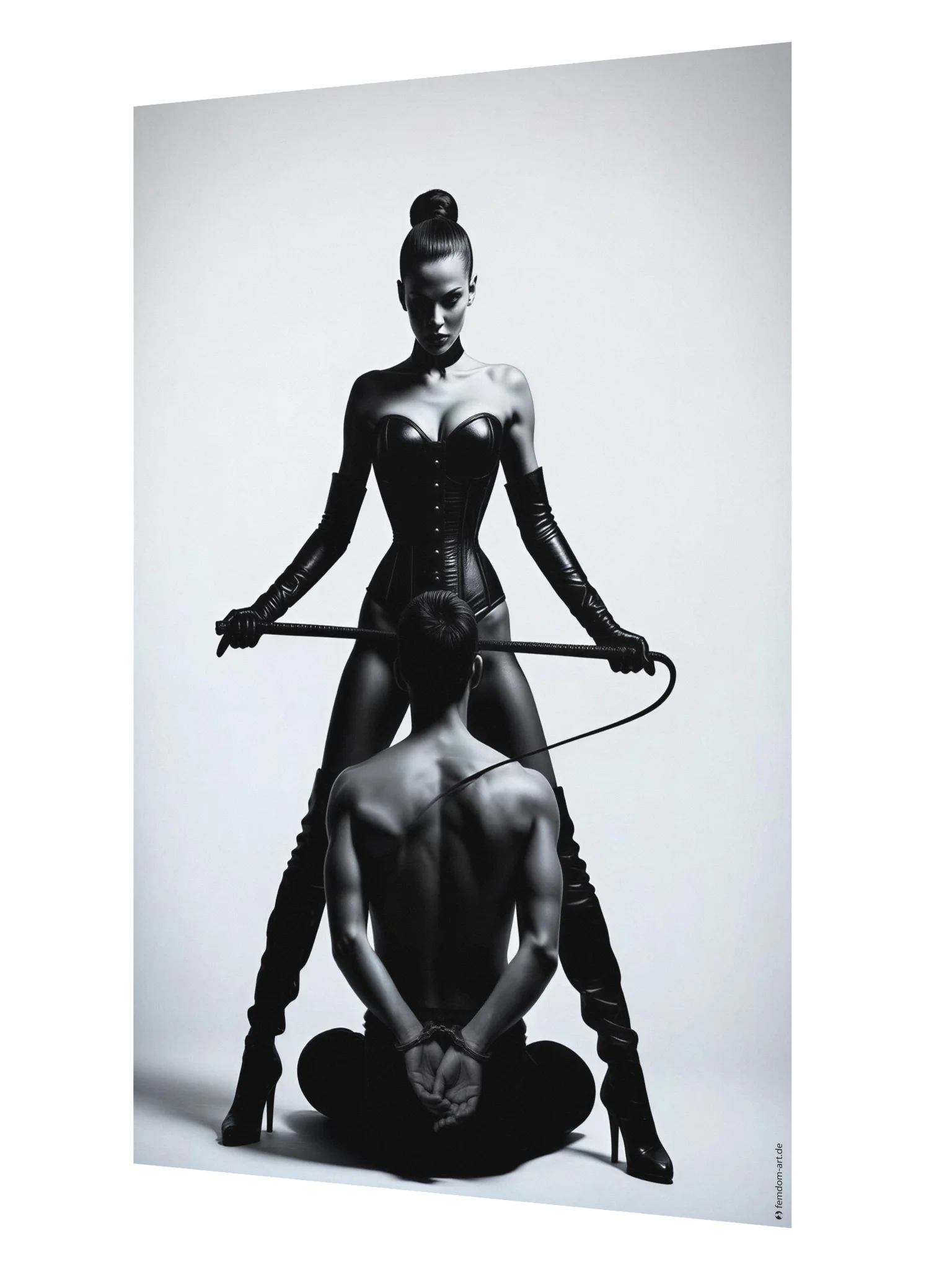Femdom Poster - Vertrauen und Kontrolle – Monochrome Dominanzkunst product image (3)