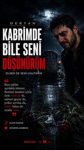Kabrimde bile seni düşünürüm…
Toprak örter, yine unutmam. 🖤

🎧 DERTAN – Kabrimde Bile Seni Düşünürüm

https://youtu.be/P7TSso...