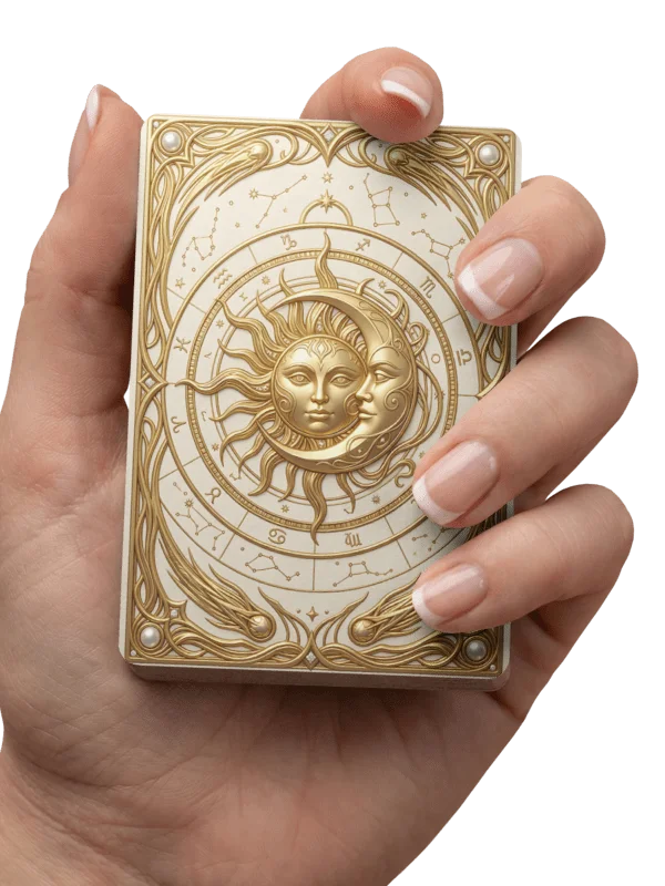 Celestial Sun and Moon Playing Cards | Gold Zodiac Constellation Poker Deck product image (3)