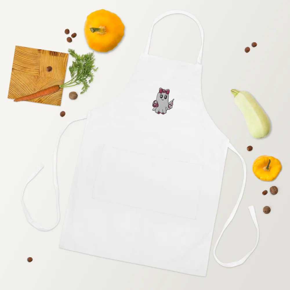 Cute Ghost Embroidered Cooking Apron product image (5)