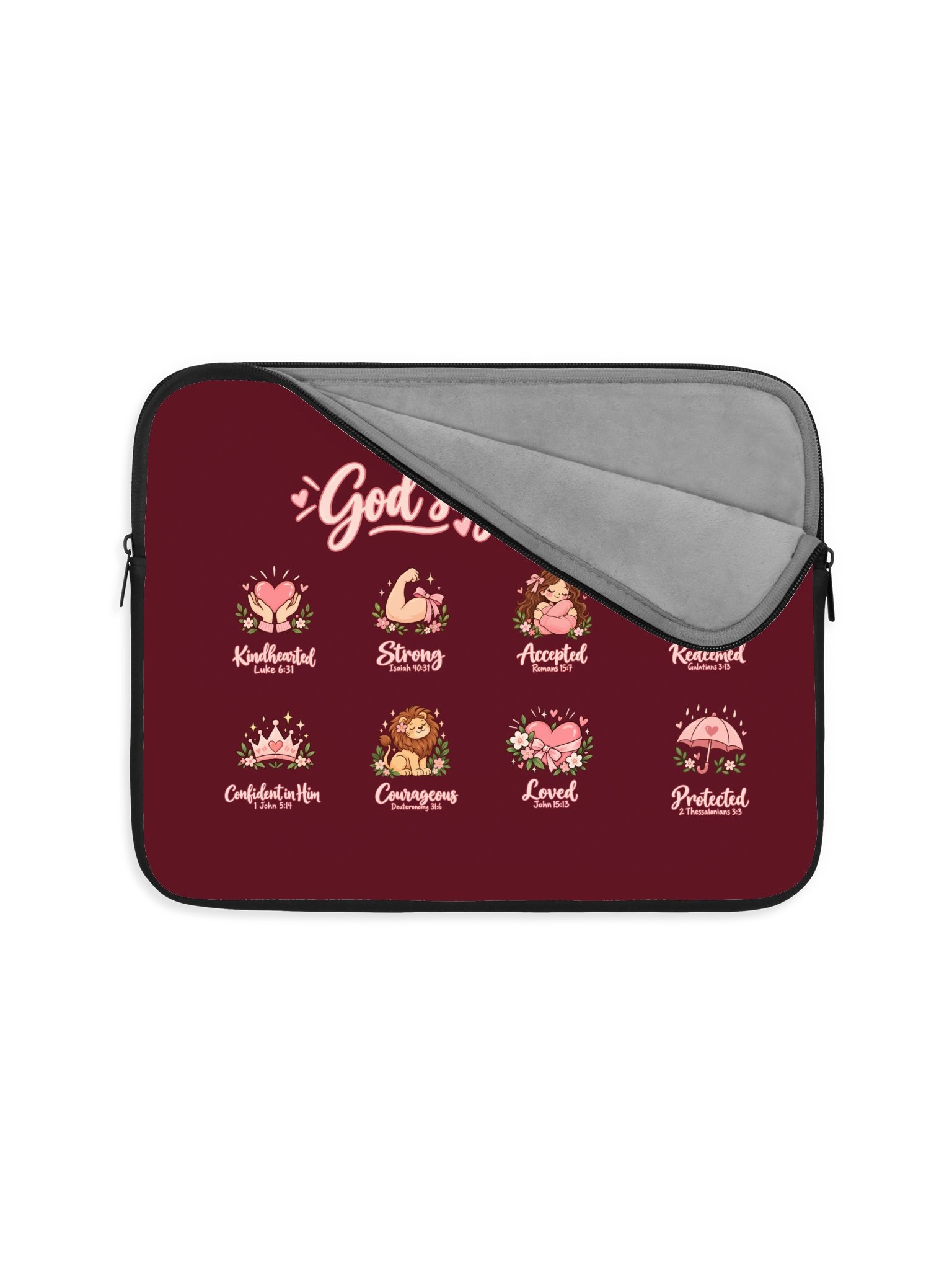 God Says I Am Christian Laptop Sleeve – Inspirational Bible Verse Design, 14-Inch Laptop Case product image (3)