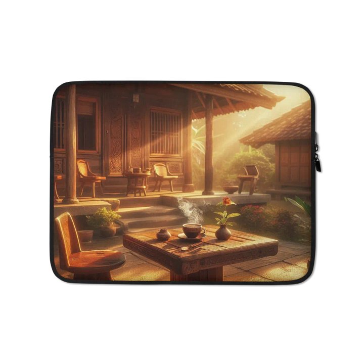 Serene Wooden Retreat Laptop Sleeve | AI Design product image (1)
