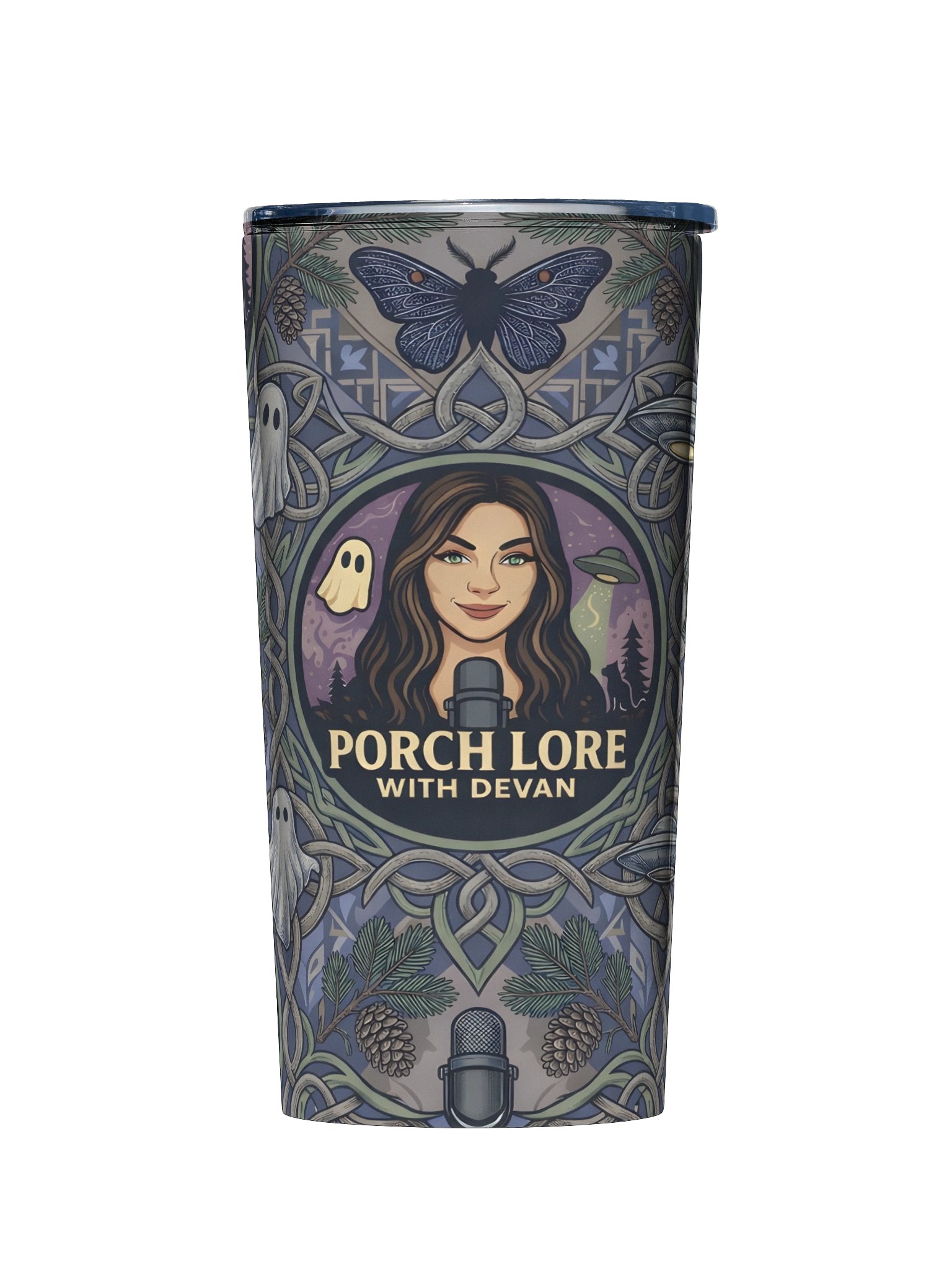 PORCH LORE DEVAN PERIWINKLE MOTH TUMBLER product image (1)