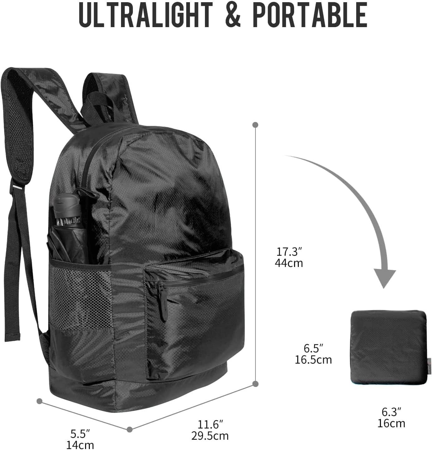 MEEBOY Lightweight Foldable Backpack, Water-Resistant Hiking Daypack bags product image (5)