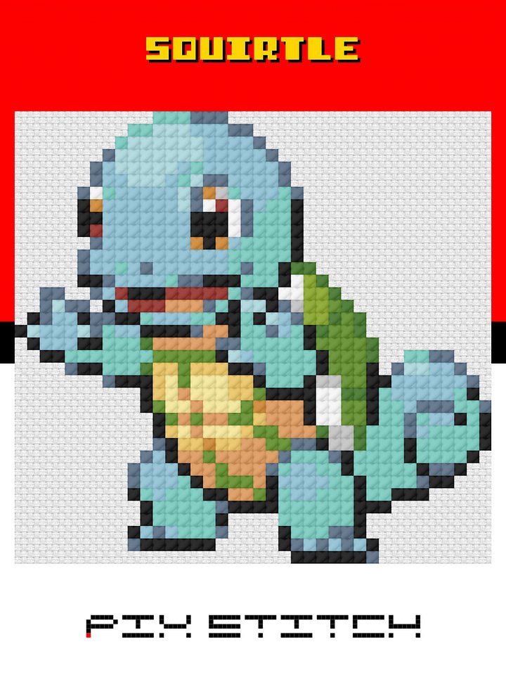 007-Squirtle Cross Stitch Pattern product image (2)