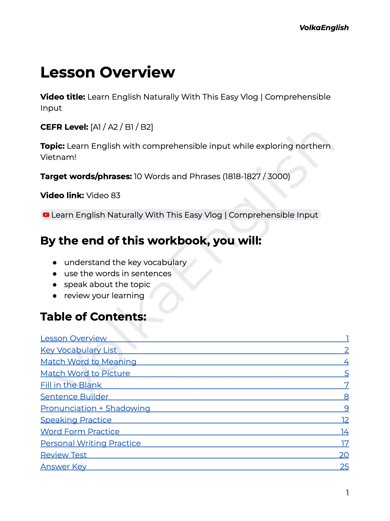 Learn English Naturally With This Easy Vlog | Comprehensible Input - Video 83 Study Pack product image (2)