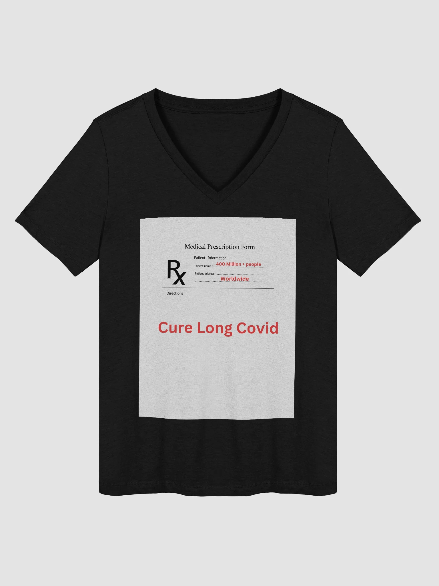 Cure Long Covid RX Relaxed V-Neck Tee product image (3)