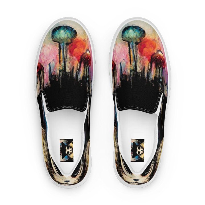 Mystical Cat Dreams Men's premium canvas Slip On Shoes product image (1)