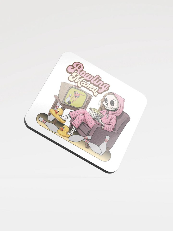 TV Bowling Mama Skeleton Night Glossed Cork Coaster product image (2)