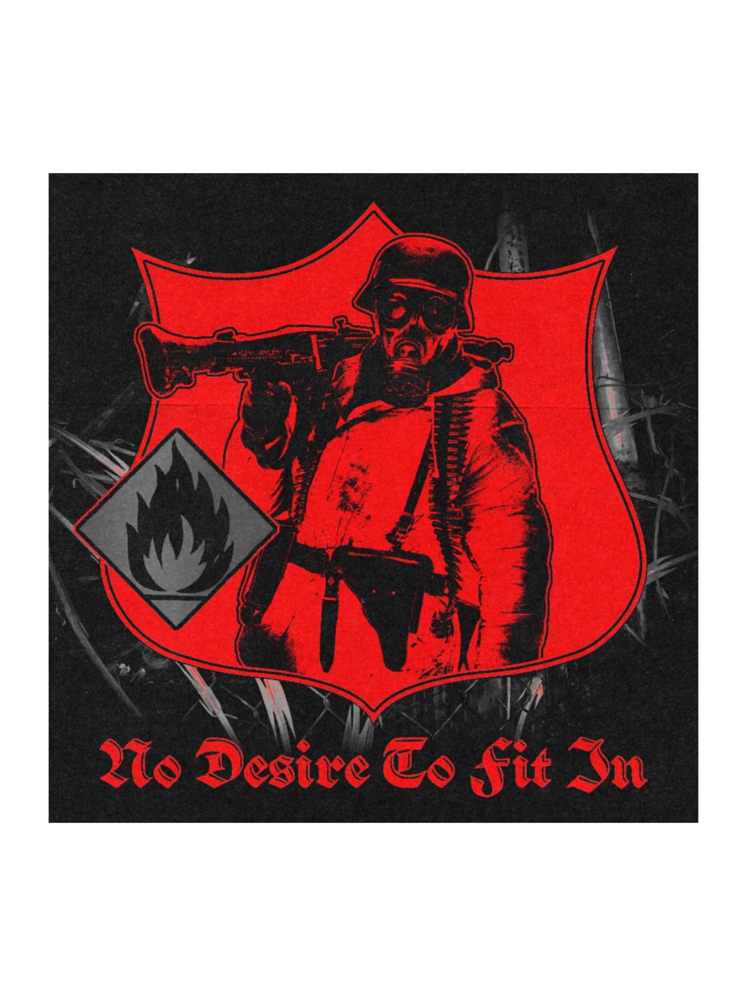 "NO DESIRE TO FIT IN" STICKER RED product image (1)