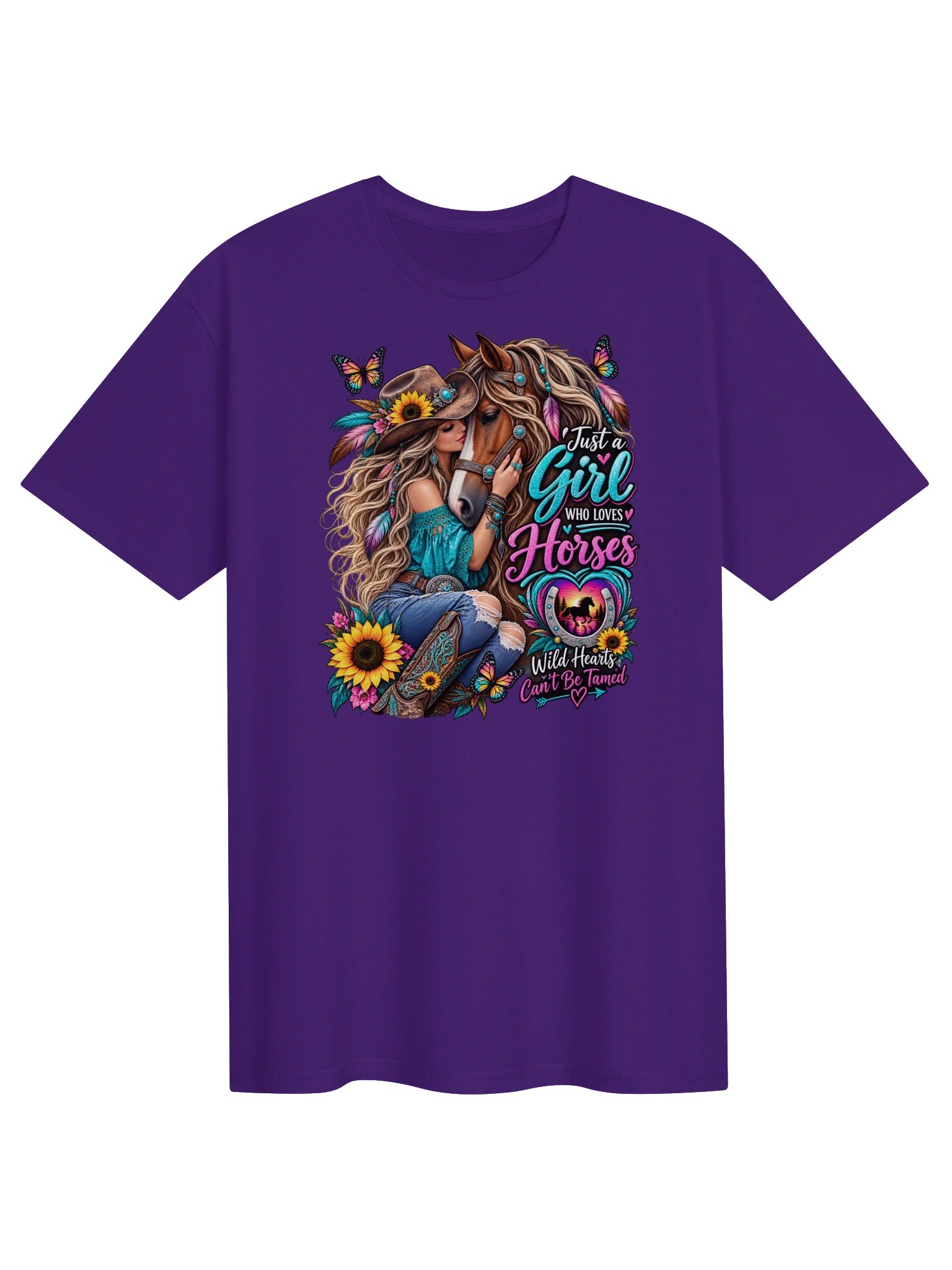Just a Girl Who Loves Horses – Country Cowgirl T-Shirt product image (3)