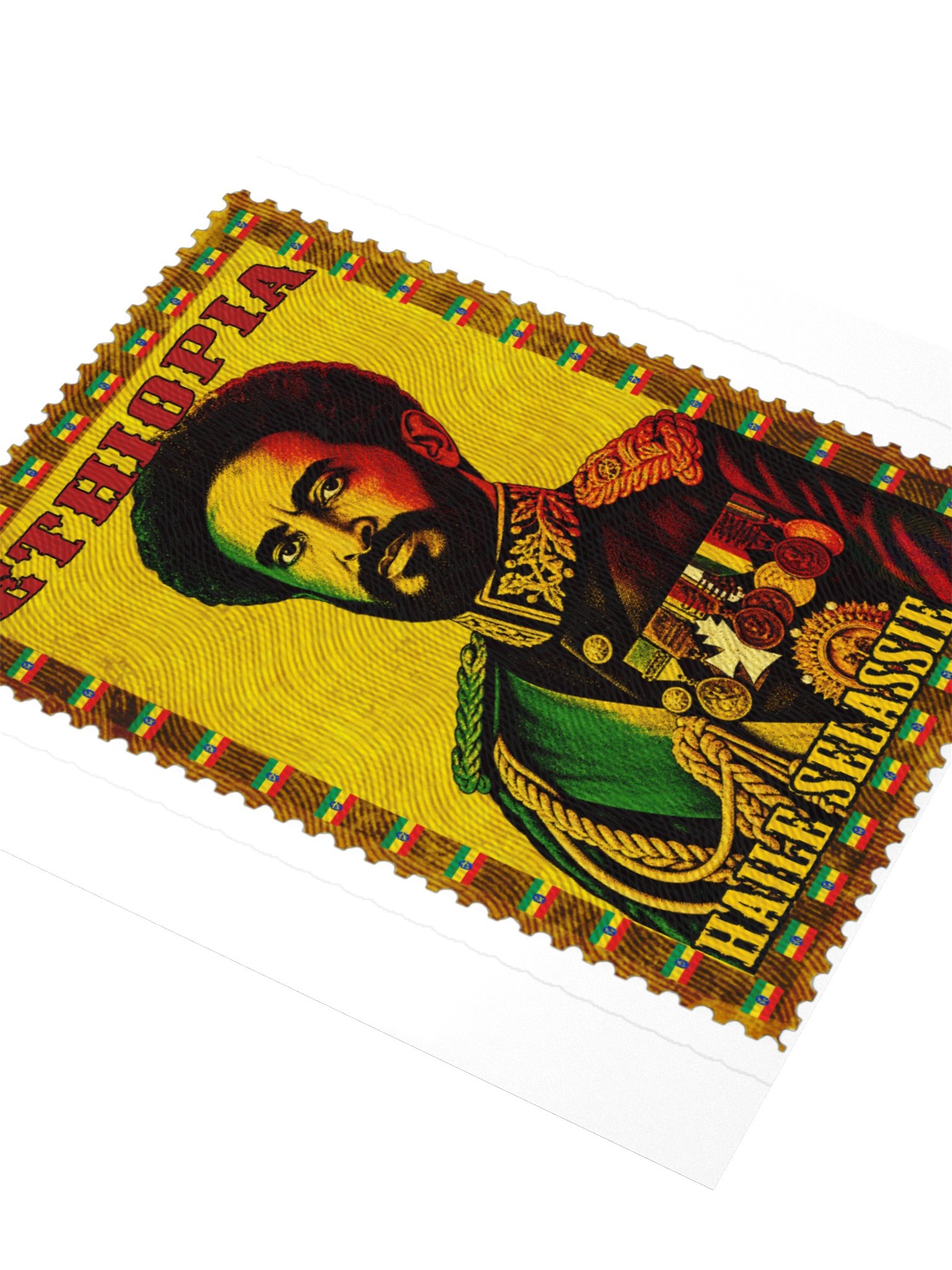 Haile Selassie Ethiopia Vintage Postage Stamp Sticker product image (9)