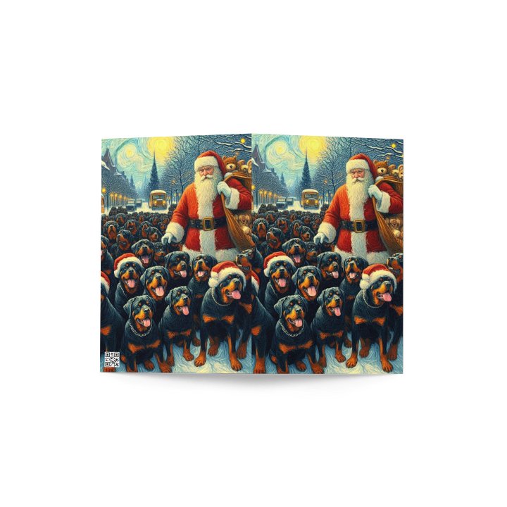 Santa's Rottweiler Wonderland Gretting Card product image (4)