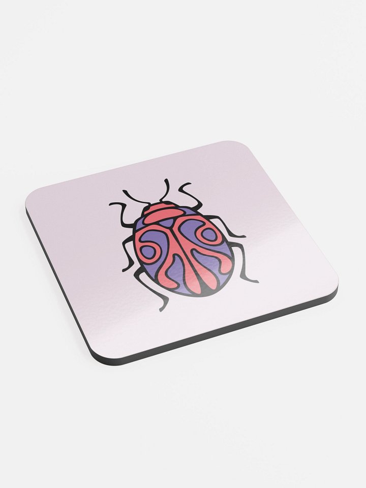 Beetle Bloom - Glossed Cork Coaster product image (2)