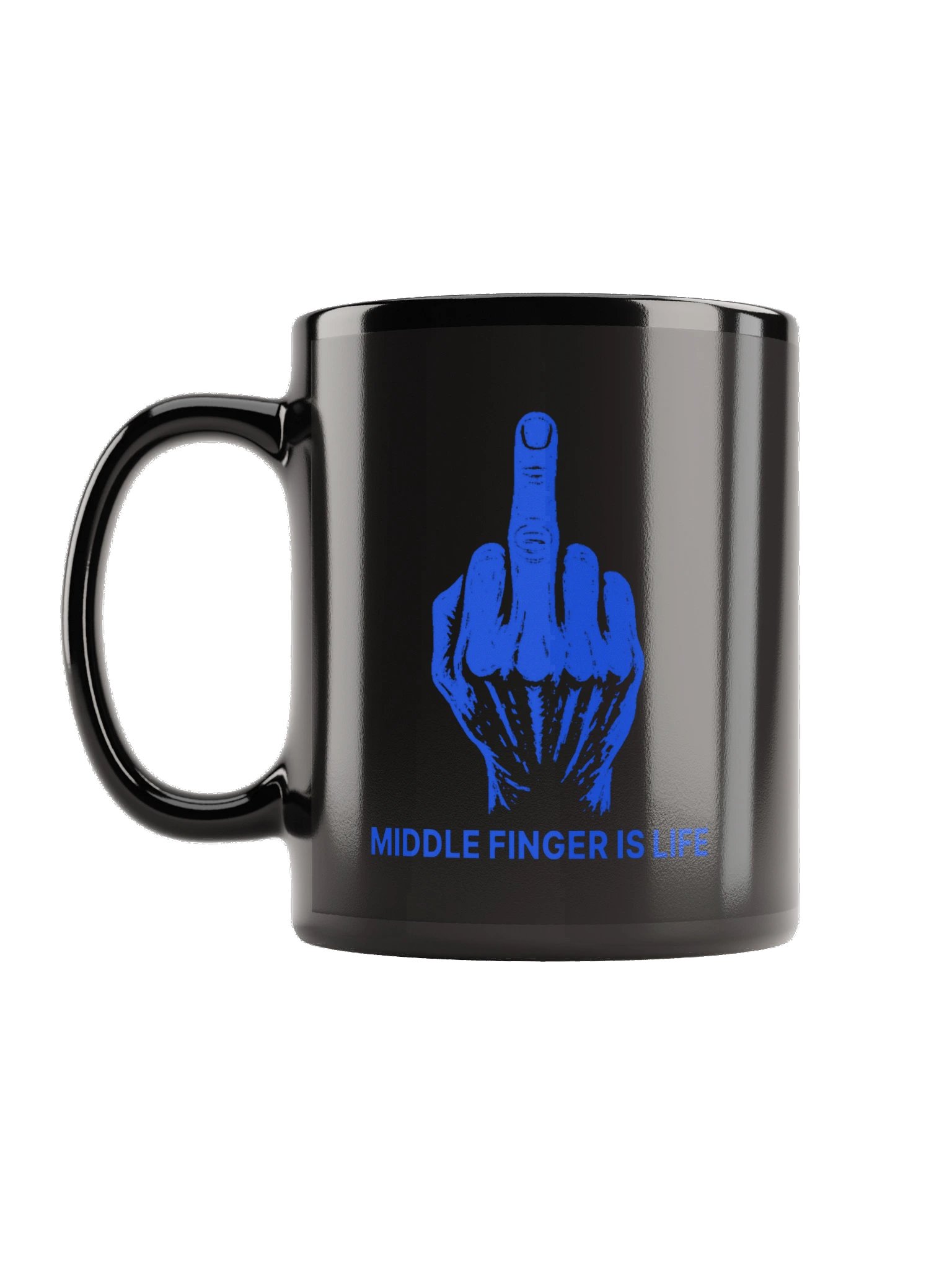 No ShopCo Middle Finger Black Glossy Mug - Royal Artwork product image (7)