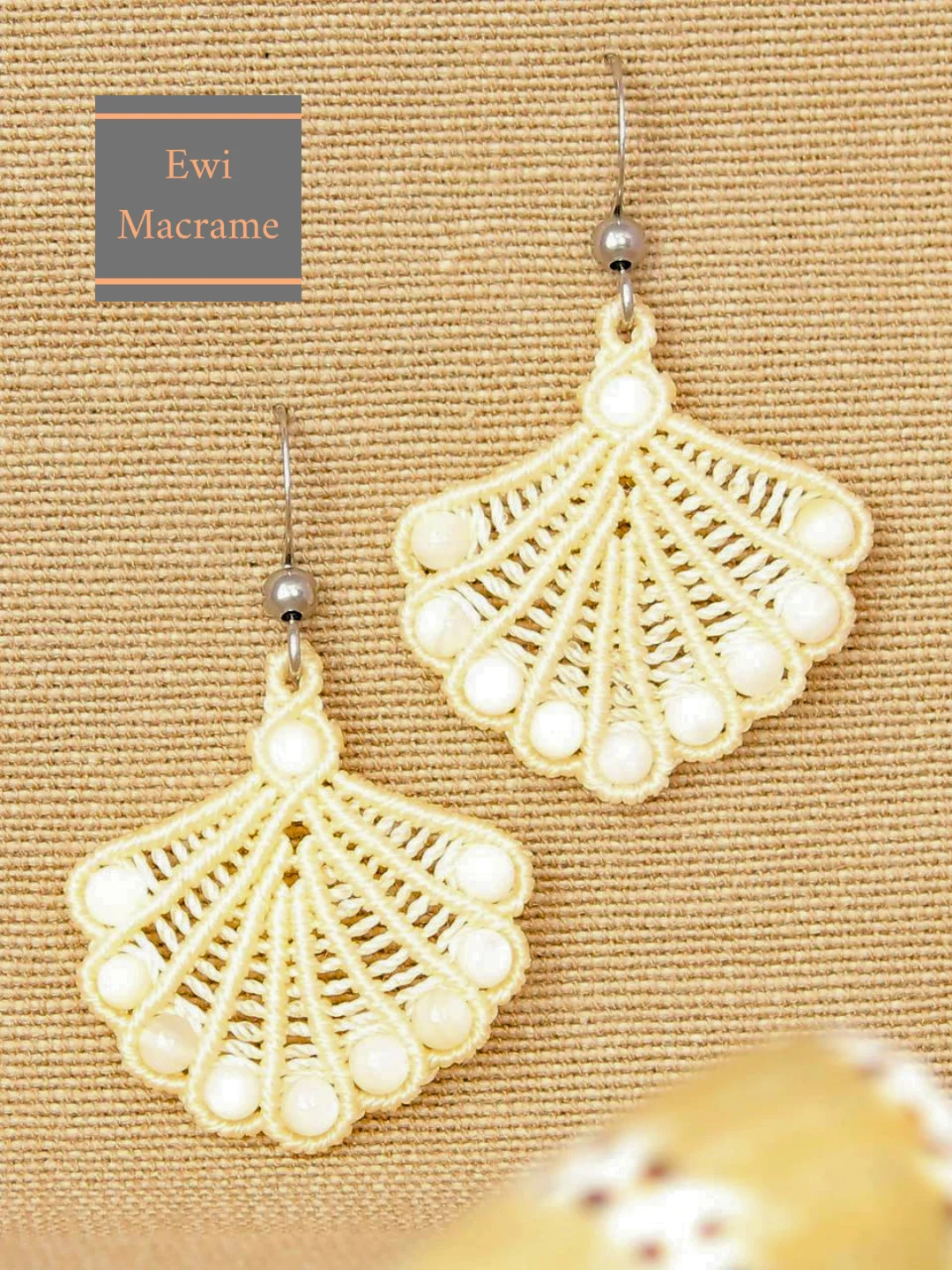 Micro Macrame Shell Earrings – Photo Tutorial product image (1)