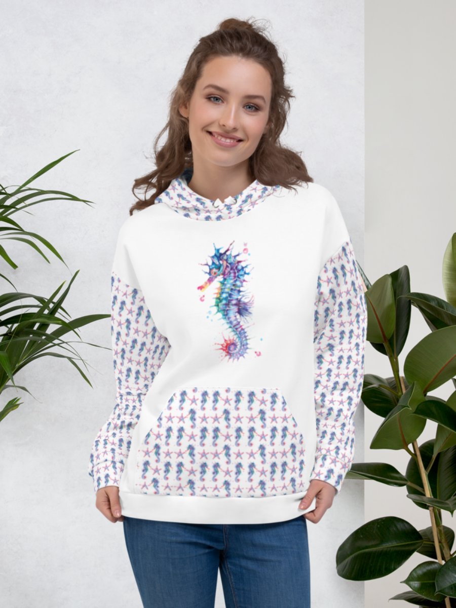 Vibrant Watercolour Seahorse Dreams Hoodie product image (2)
