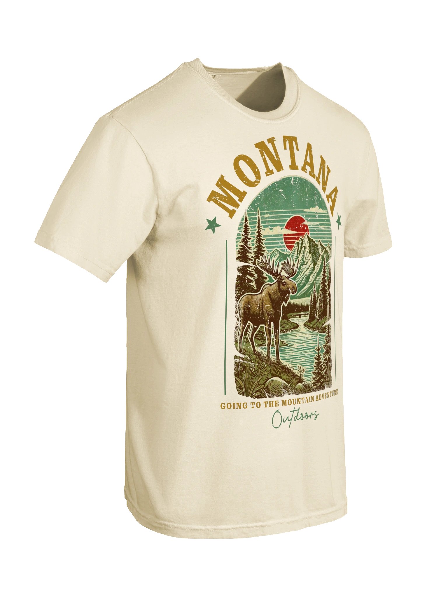Montana Vintage Outdoors T-Shirt Retro Moose Mountain Graphic Tee product image (34)