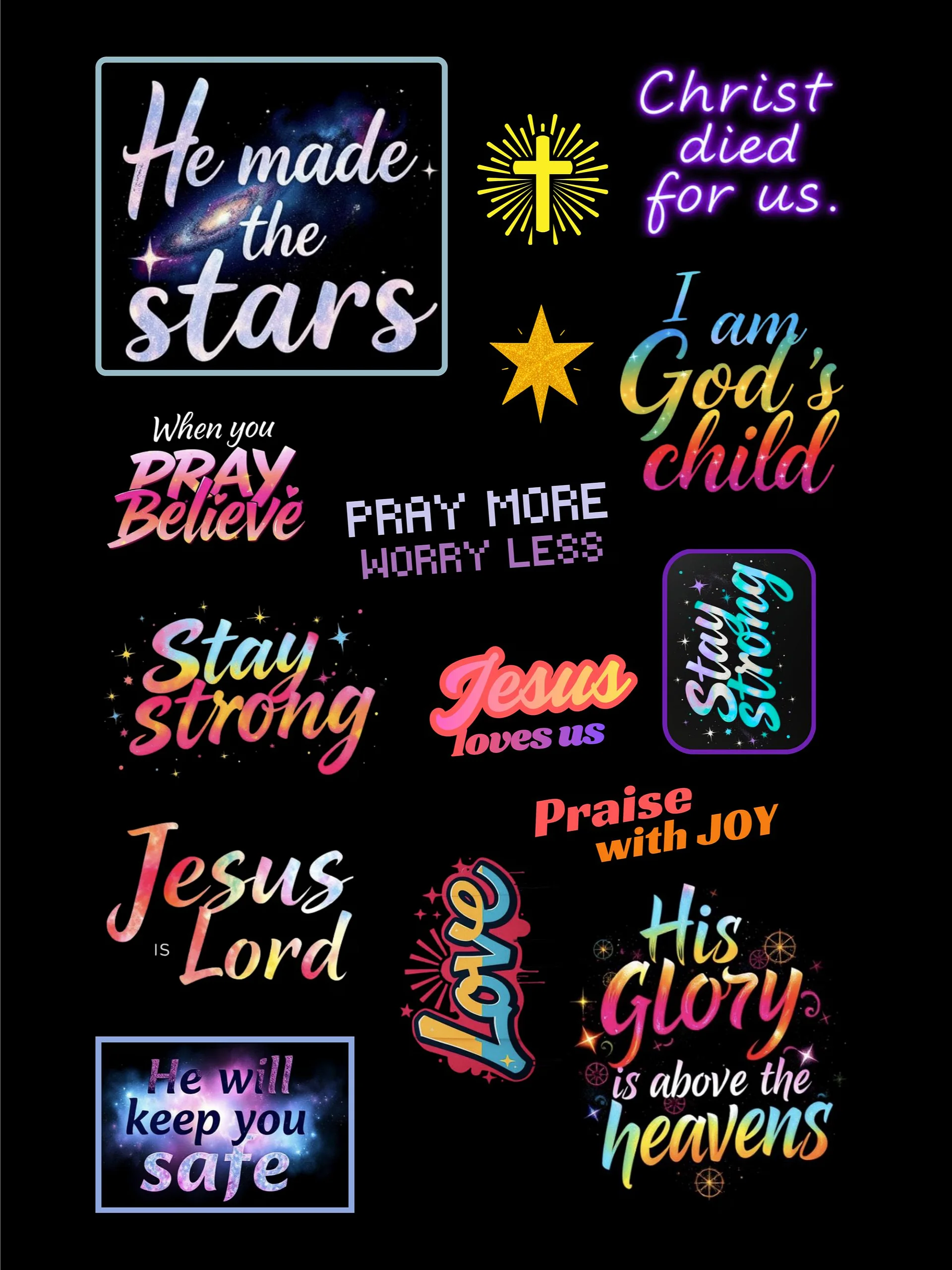 Faith Affirmations and Bible Quotes on Black Background (15 pages) product image (9)