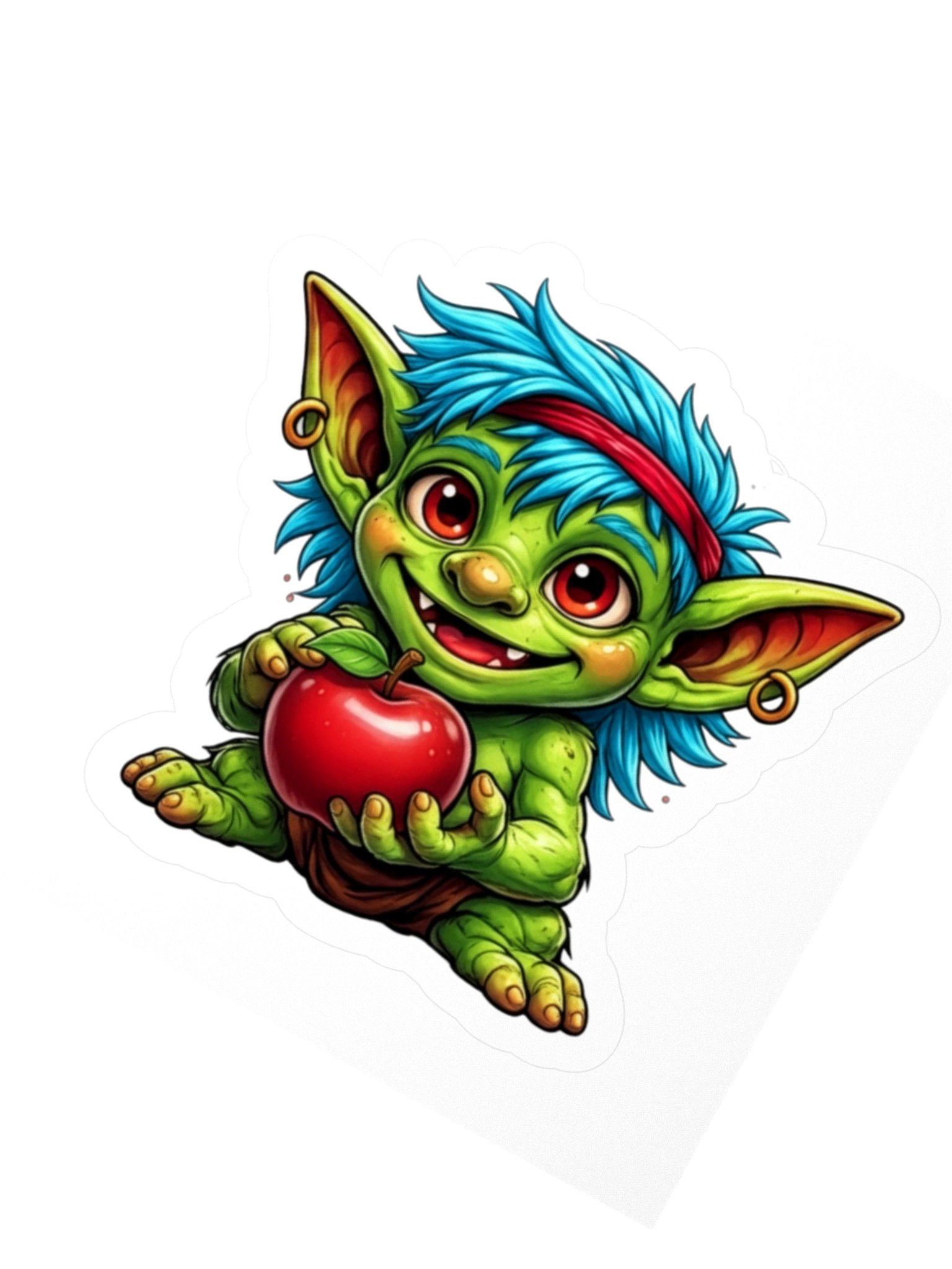 Goblin Apple Smile Kiss Cut Sticker product image (2)
