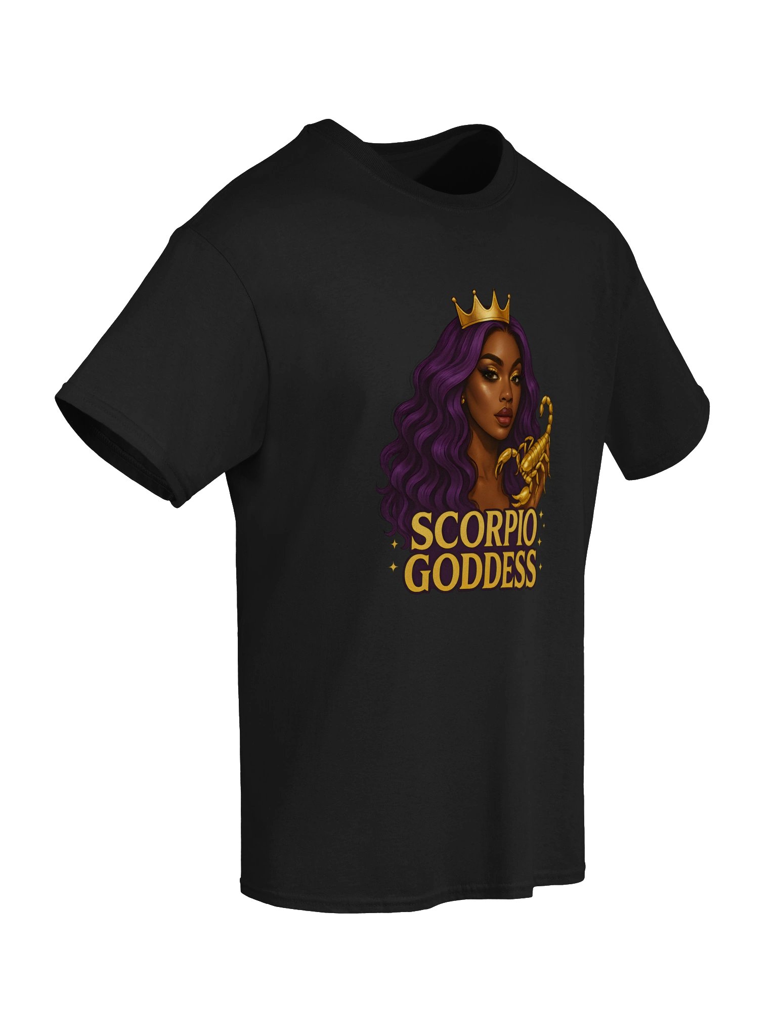 Scorpio Goddess Purple Hair Crown Tee product image (36)
