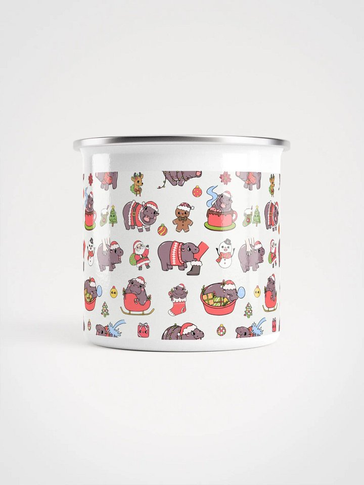 MOODENG'S CHRISTMAS PATTERN ENAMEL MUG product image (2)