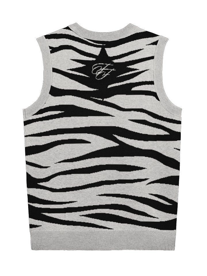 F&F WHT Tiger Style Knitted V-Neck Vest product image (2)