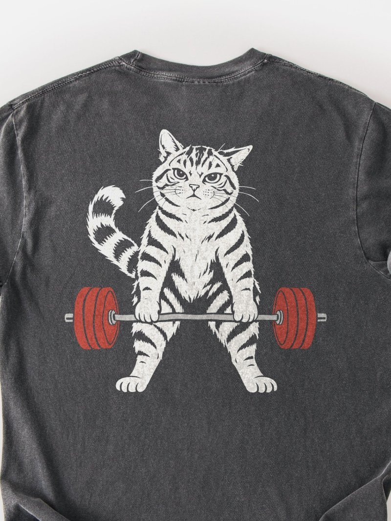 Deadlift Cat Oversized Gym Tee | Pump Cover product image (2)