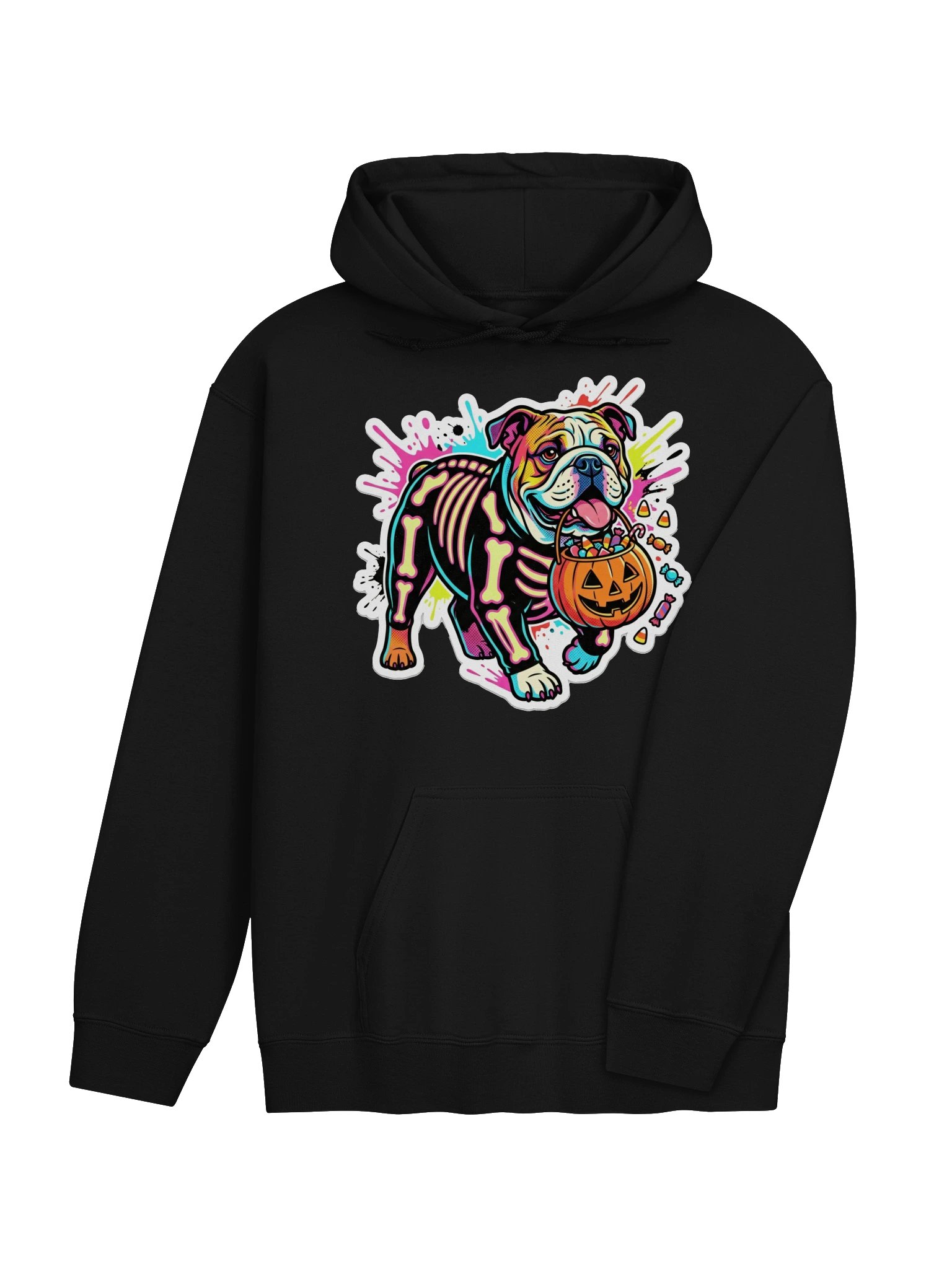 Skeleton Costume Bulldog Hoodie product image (25)