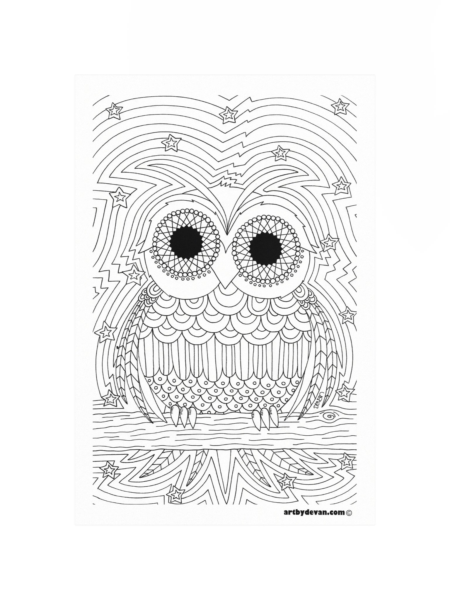 Color Your Own Art: Trippy Owl product image (4)