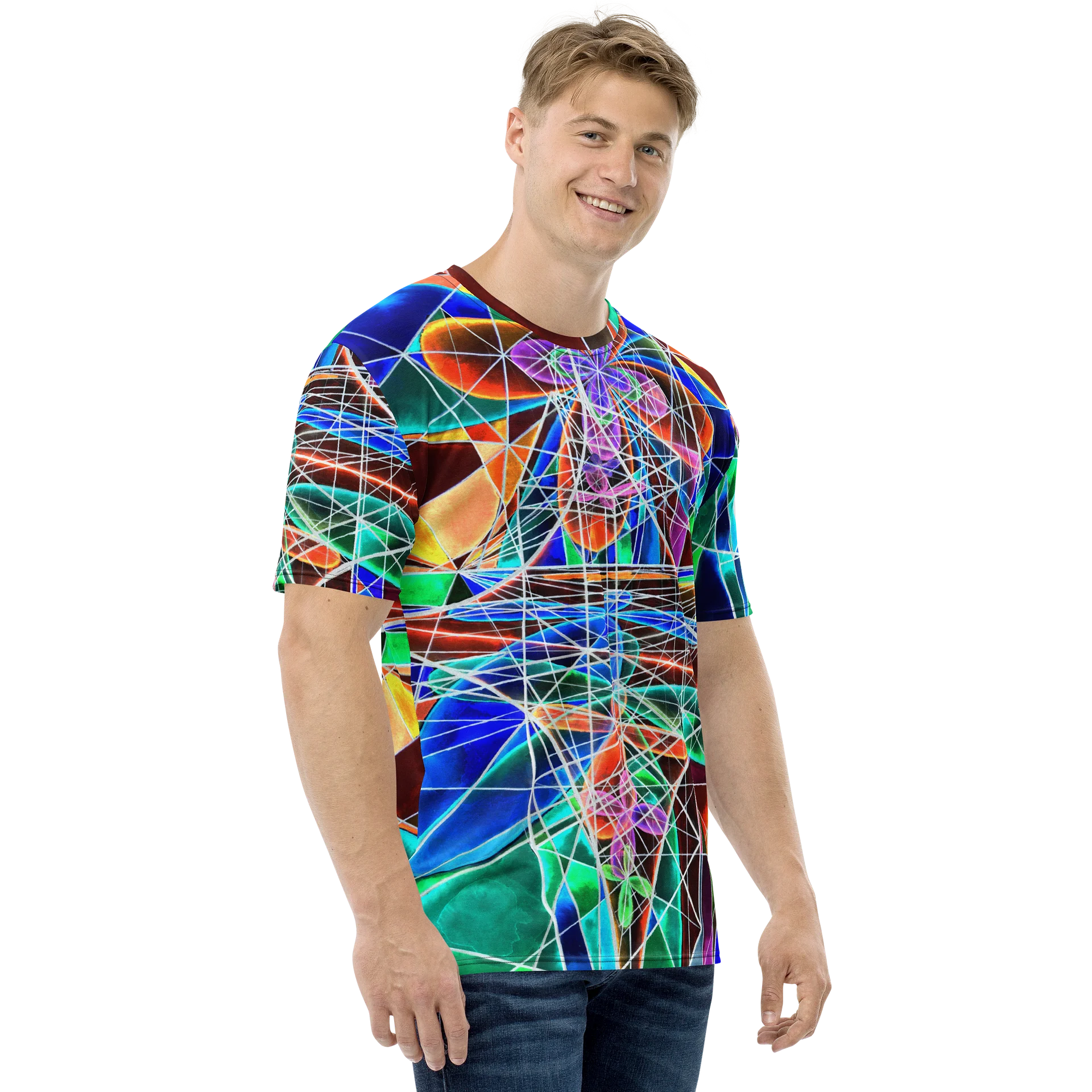 Cathedral of Math - Geometric Negative Art Men's Crew Neck T-Shirt product image (1)