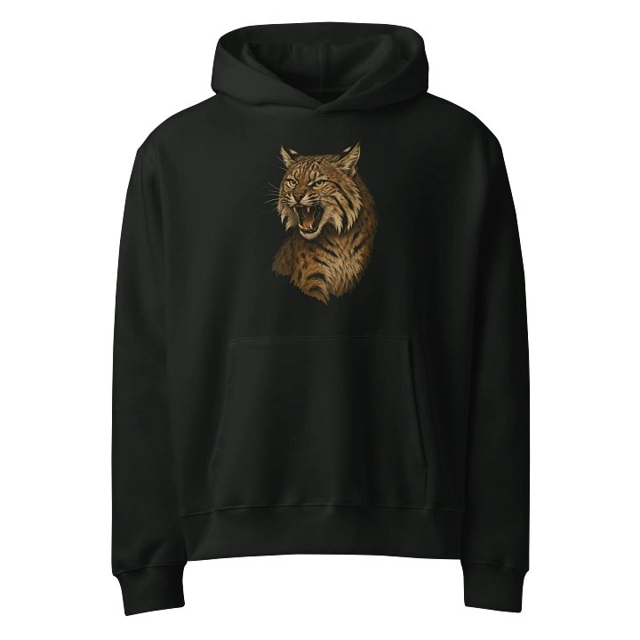 Fierce Lynx Oversized Fleece Hoodie – Bold Wildlife Streetwear product image (1)