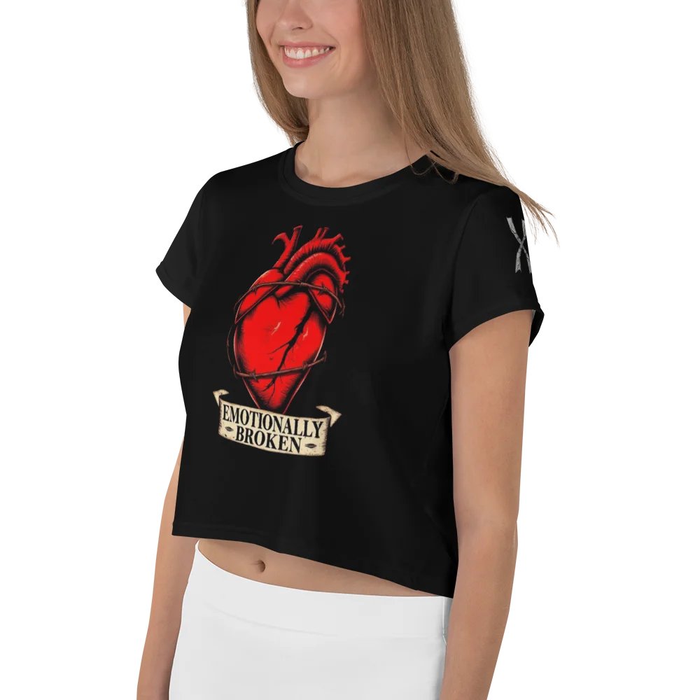 Emotionally Broken Crop Graphic Tee product image (3)