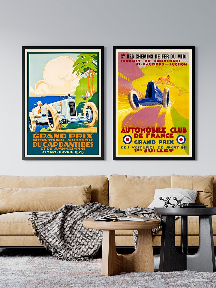 France Monaco Vintage F1 Grand Prix, 1928 poster — Vintage Formula 1 poster, Monaco Grand Prix poster, retro travel poster, retro travel art product image (2)