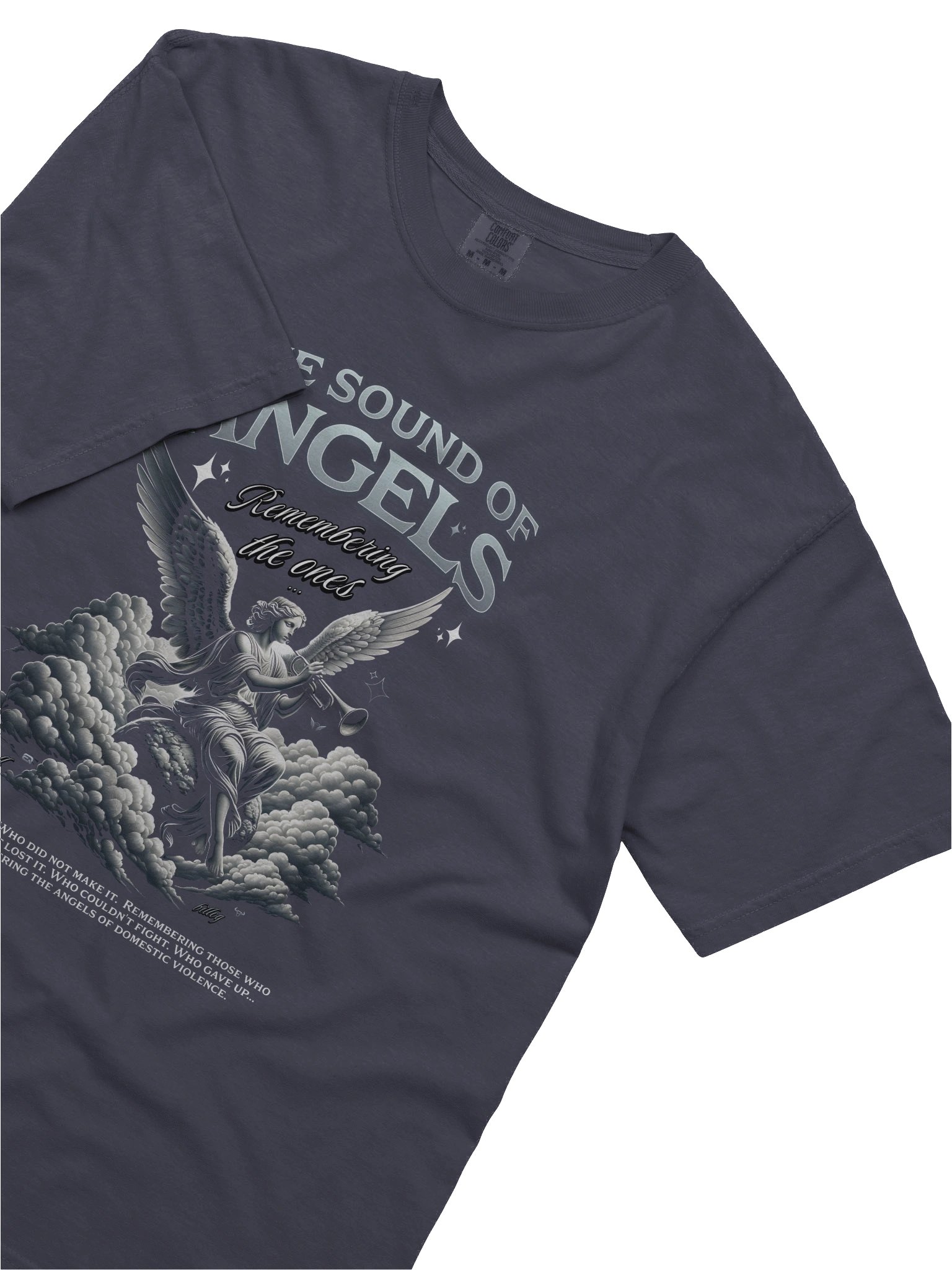 Comfort Colours_The Sound of ANGELS Unisex T-shirt_EQALL® Billog Collection Campaign_Silver / Black product image (5)