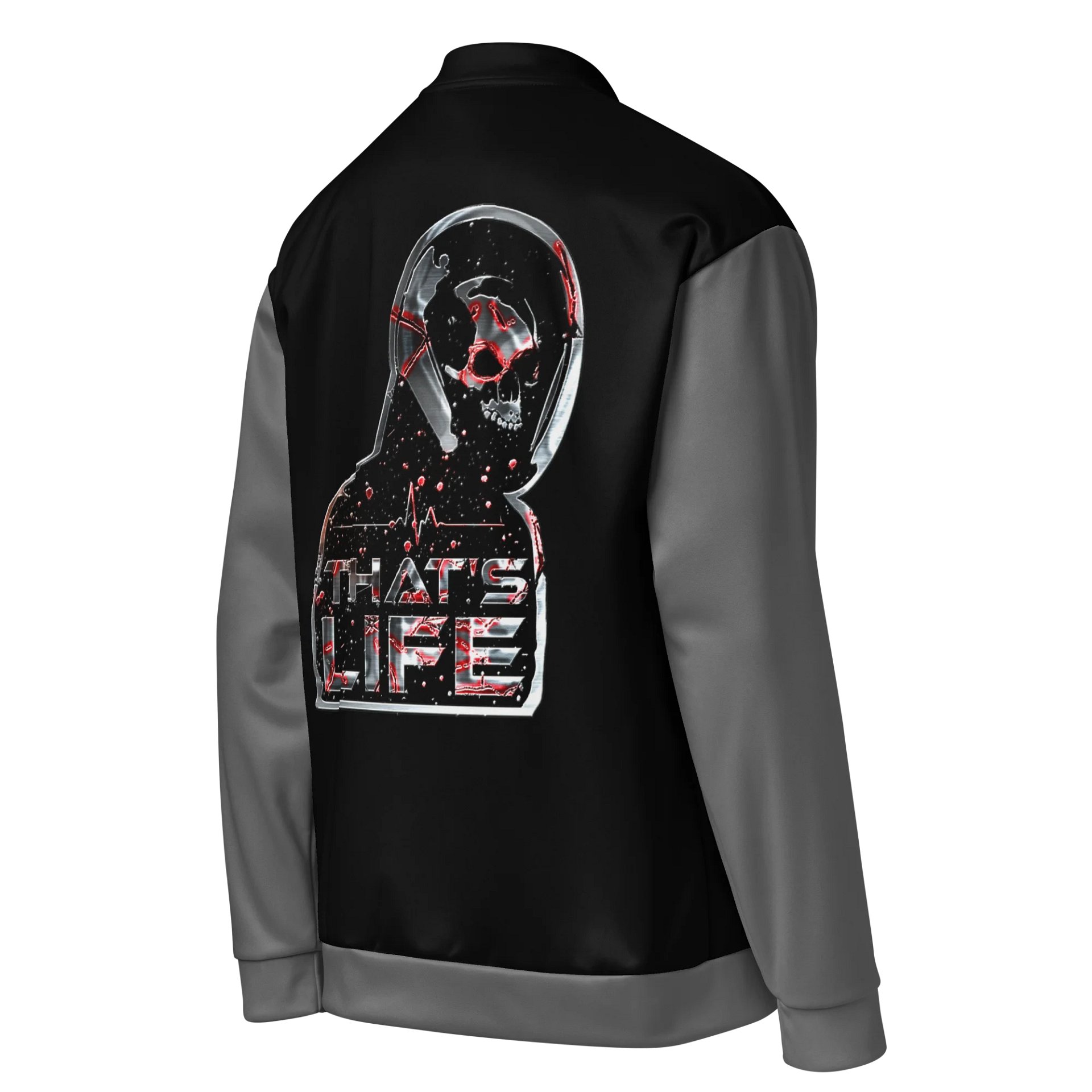 That's Life Grey Sleeves Bomber Jacket product image (4)