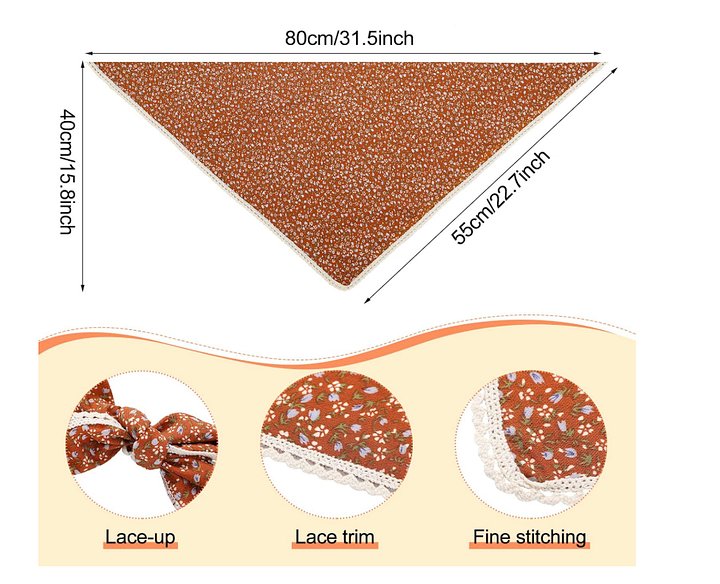 The Cottage Wrap — Floral Lace-Trim Bandana product image (2)