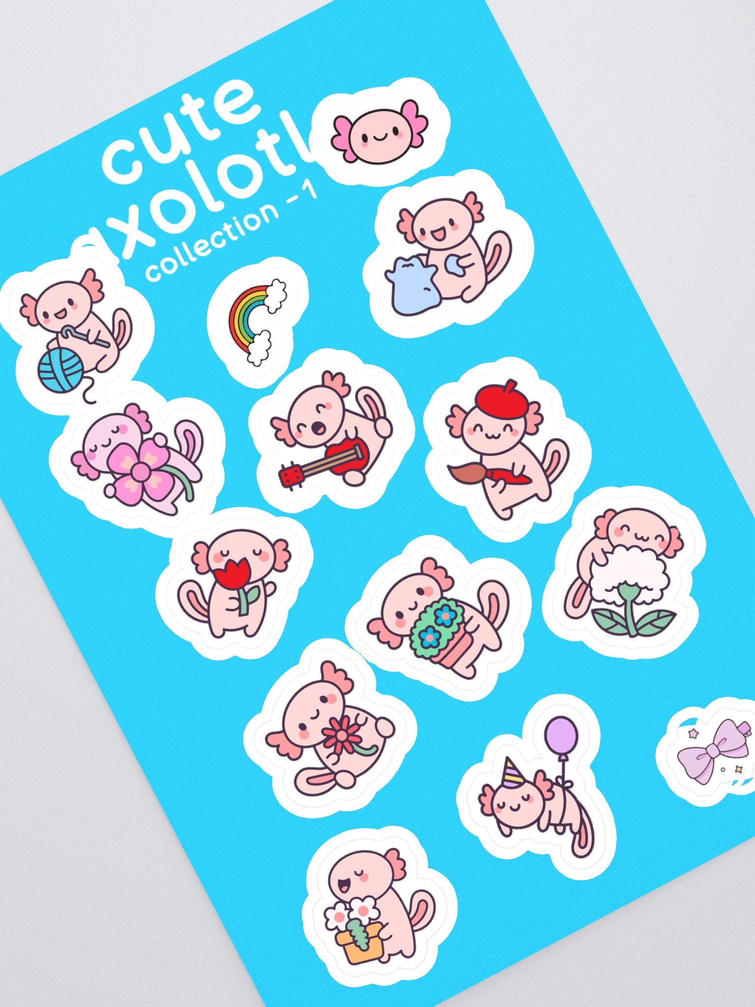 Cute Axolotl Sticker Sheet product image (1)