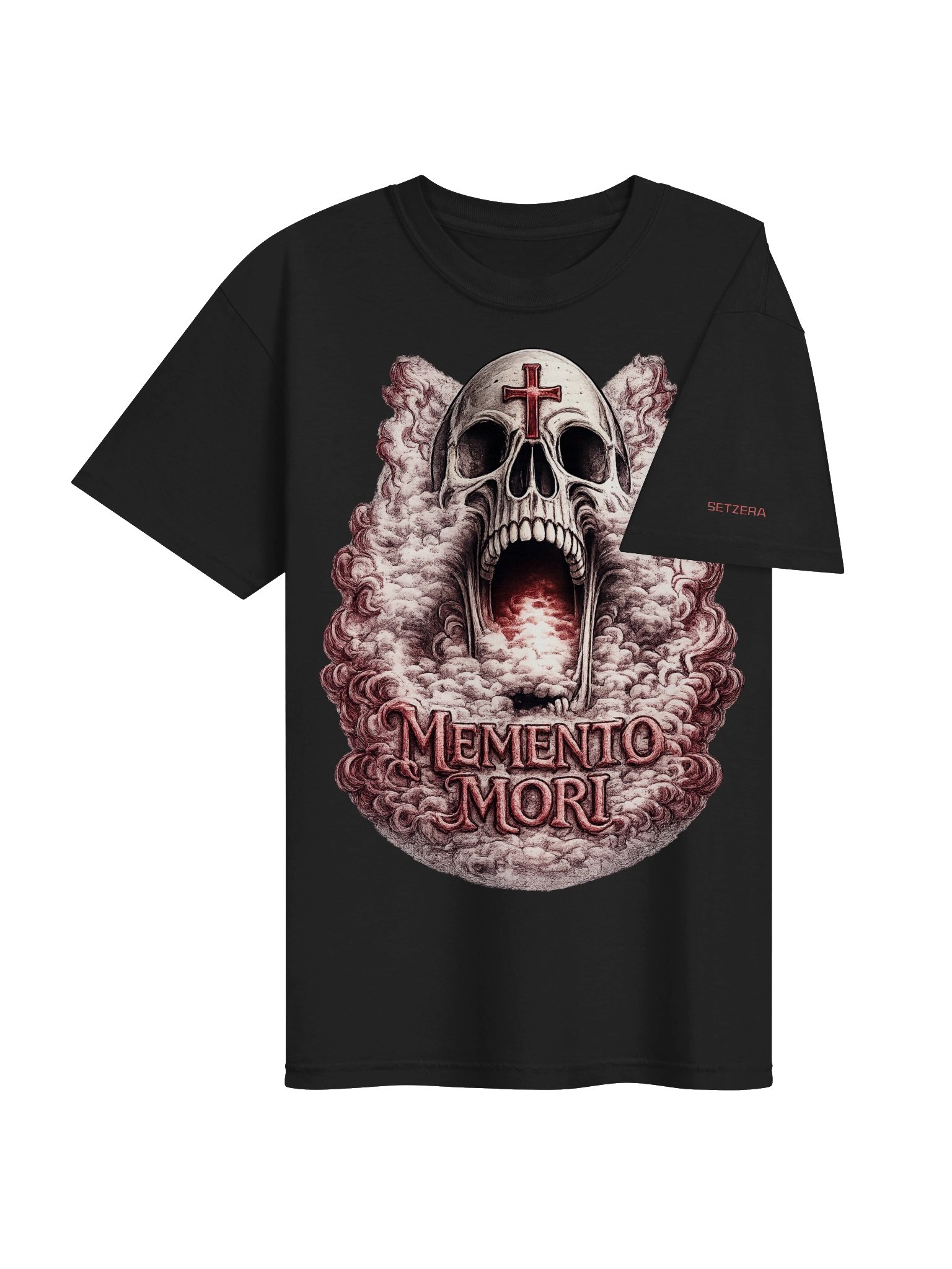 Memento Mori Skull Tee (Burgundy) product image (4)