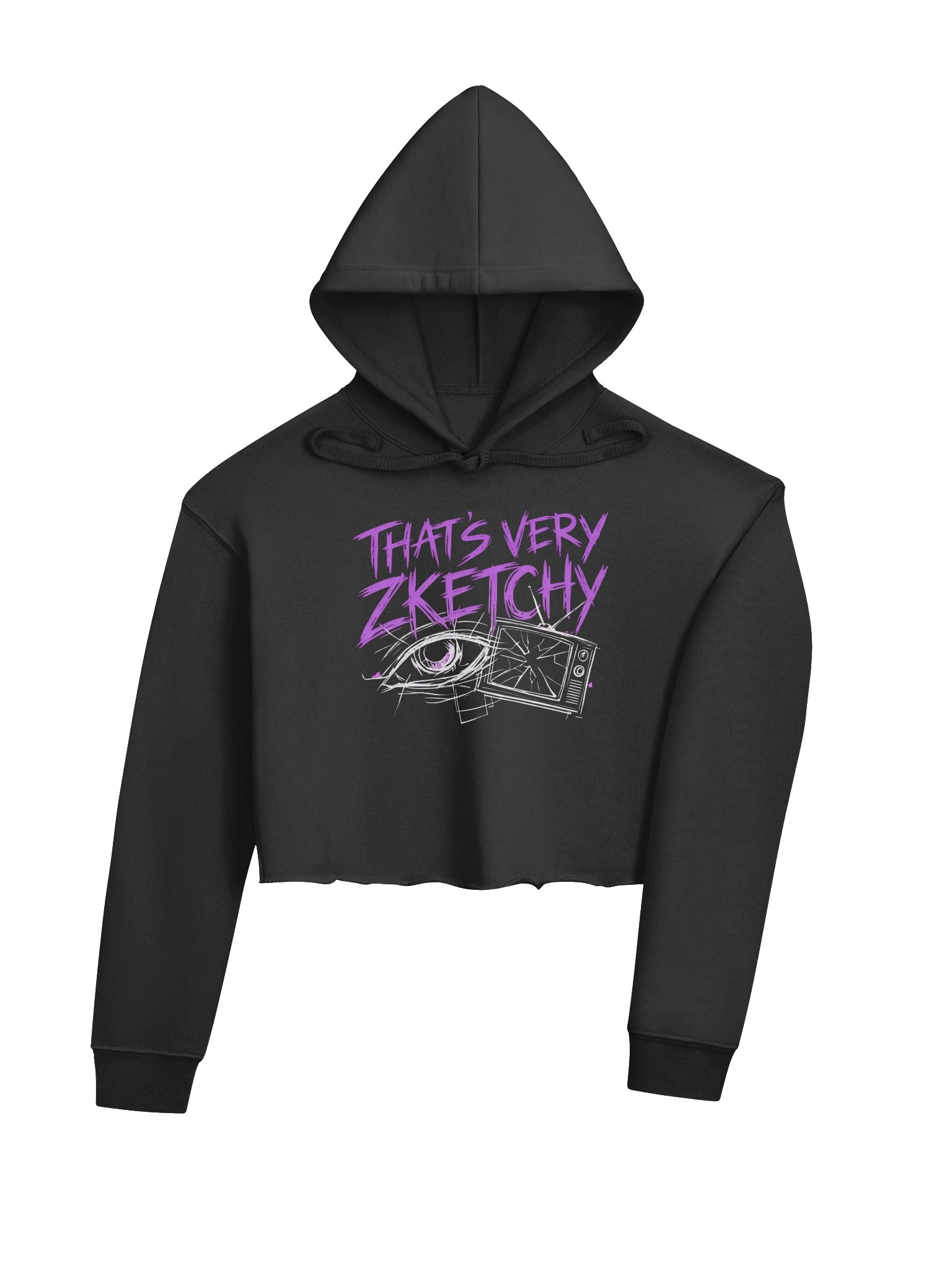 Glitch Vision Women's Fleece Crop Hoodie product image (4)