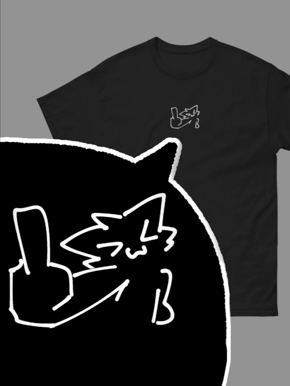 flipping off cat shirt product image (2)