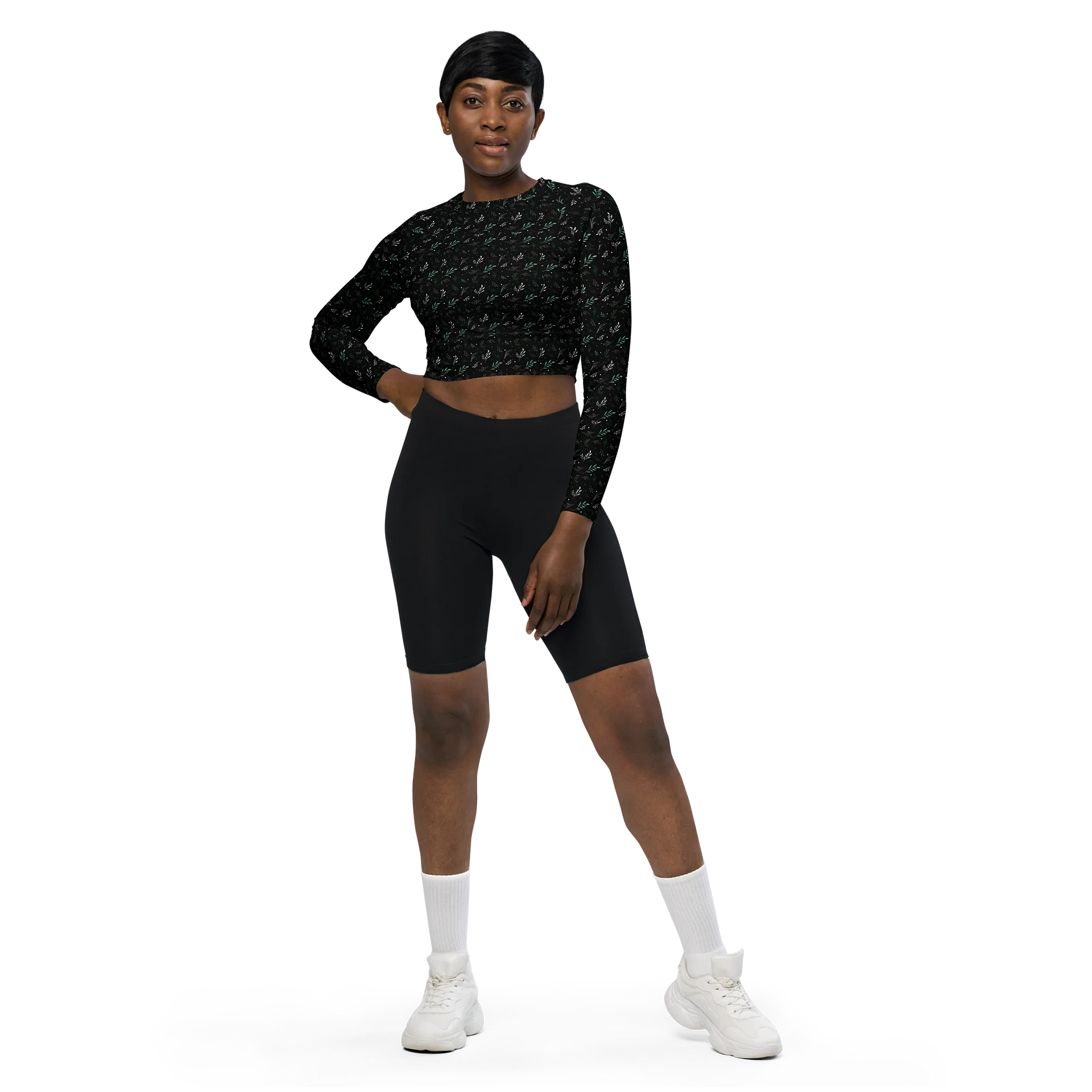 Midnight Leaf All-Over Crop Top product image (4)