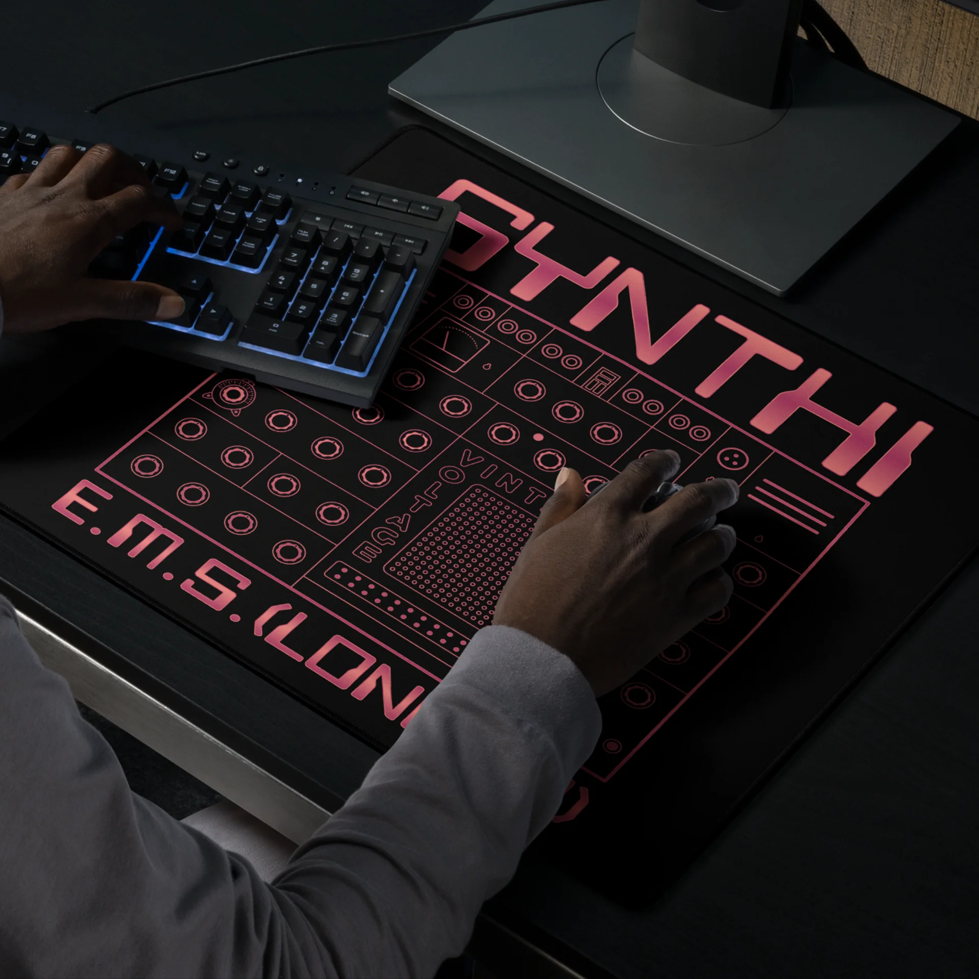 EMS Synthi Studio Gaming Mouse Pad 18" - AKS VCS3 Electronic Music Studios (Vintage Analog Synth) product image (5)