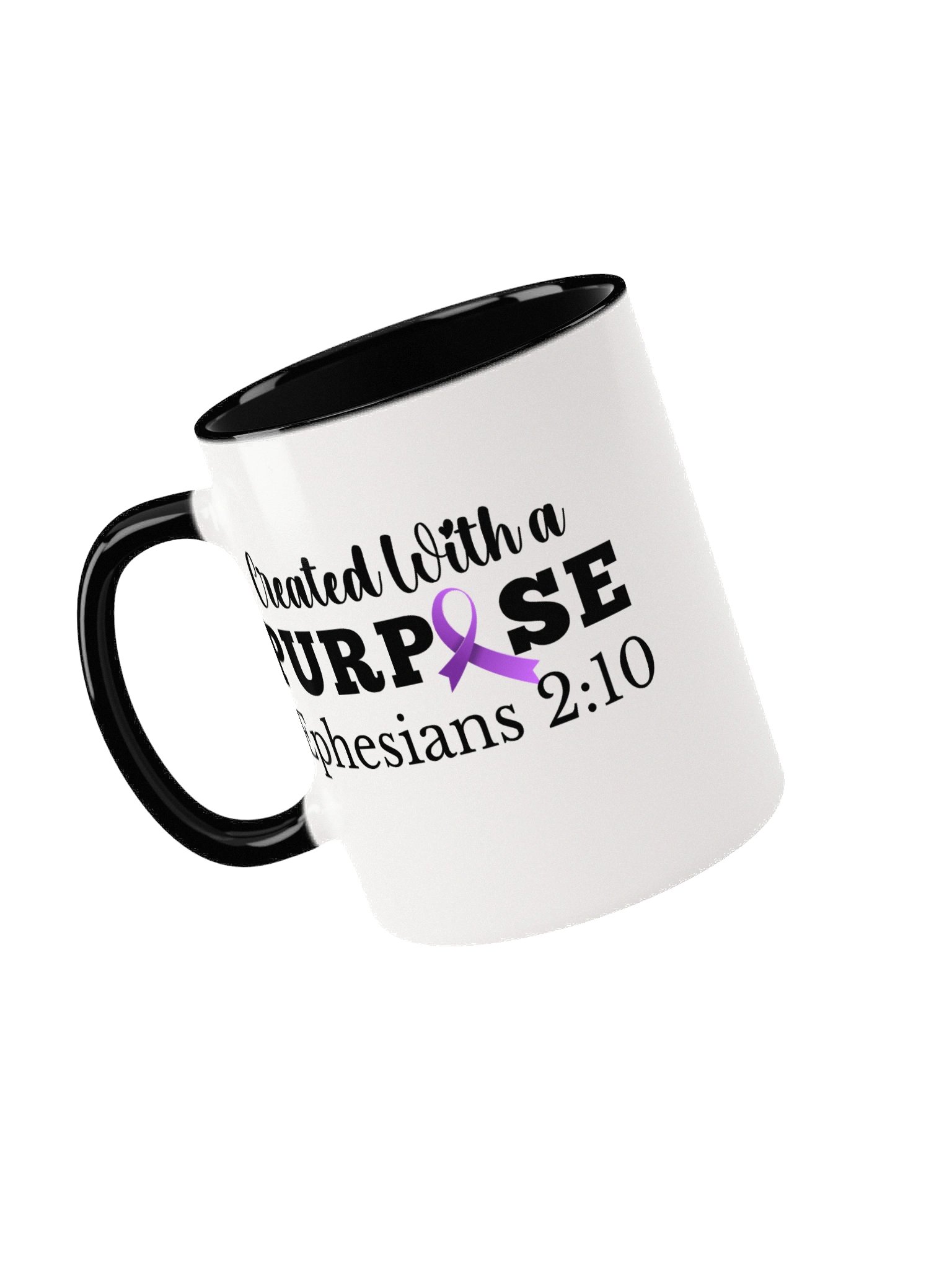 Created With A Purpose : Purple Ribbon Alzheimer's Awareness Ceramic Mug product image (4)