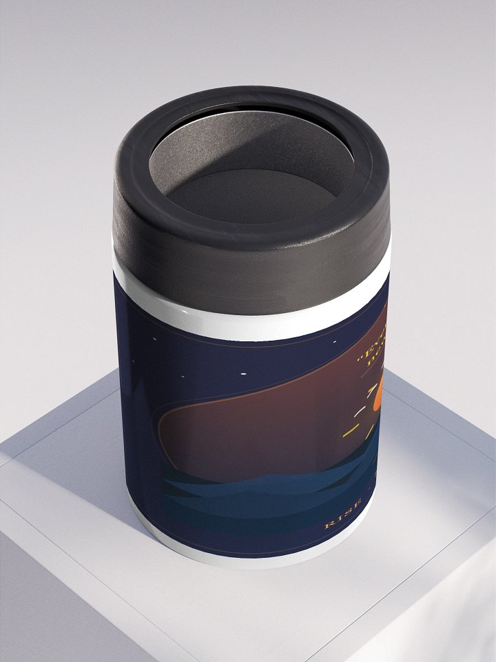 Sunrise Stainless Steel Can Cooler – Rise Shine Repeat Koozie product image (2)