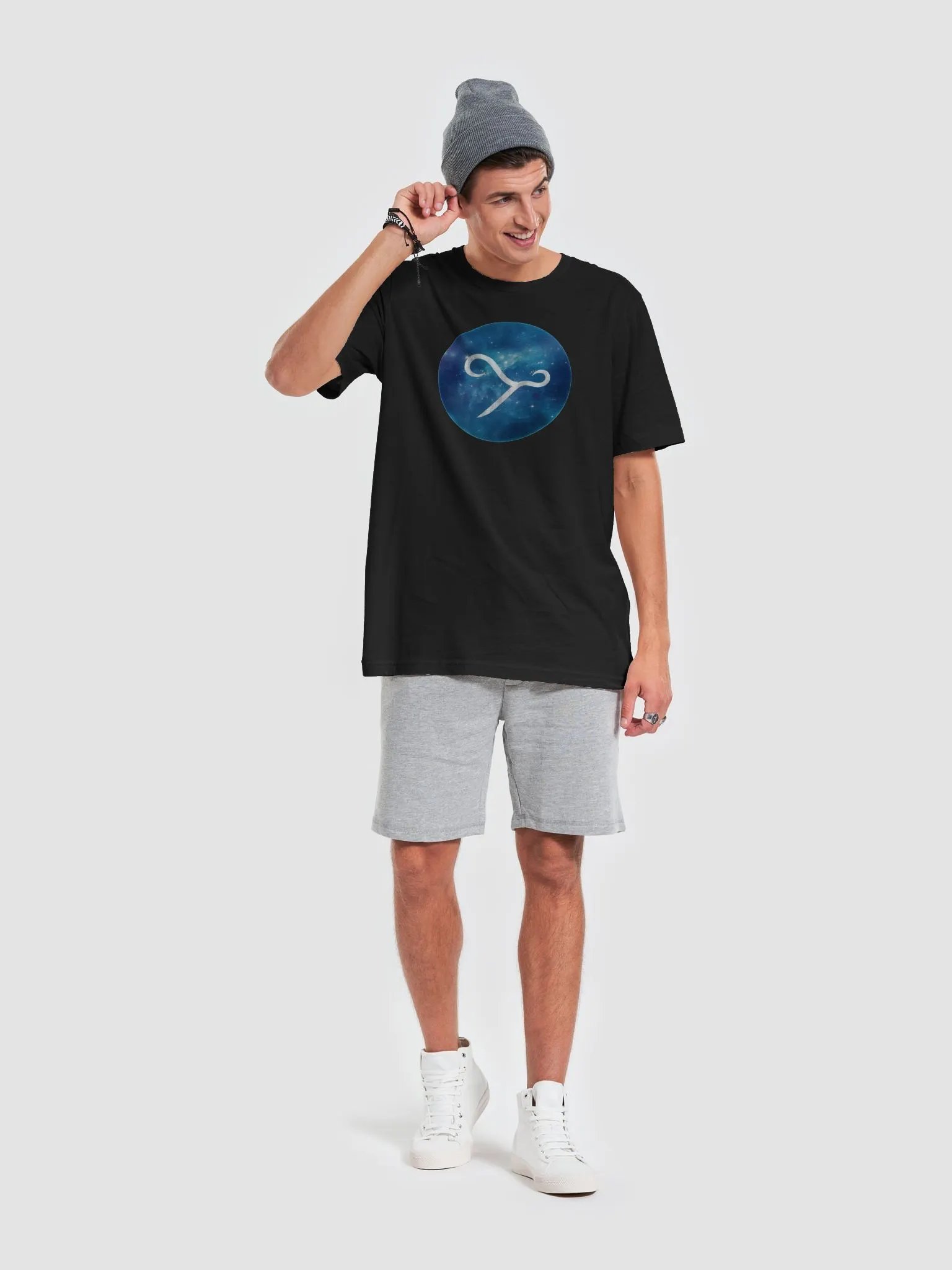 Unisex Aquarius Zodiac Symbol Supersoft T-Shirt with Cosmic Design product image (1)