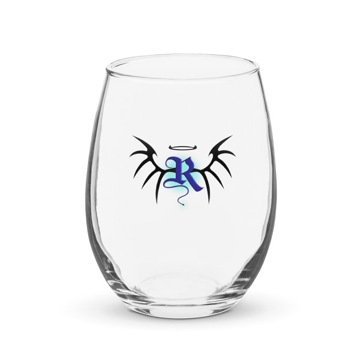 RafaZafar Logo Stemless Wineglass (blue aura) product image (1)