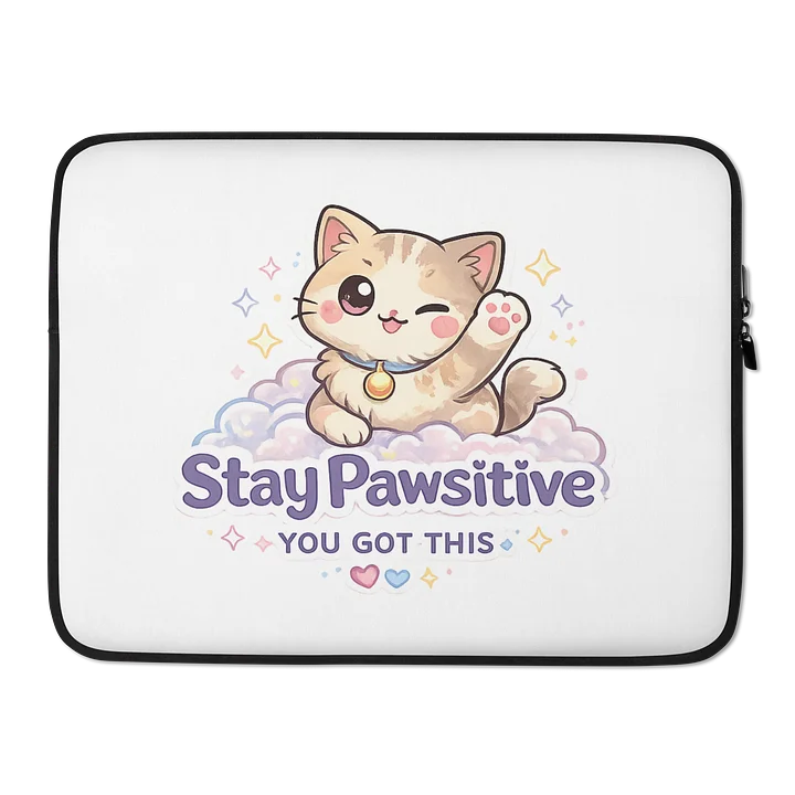 Stay Pawsitive Laptop Sleeve 🐾☁️✨ “You Got This” product image (2)
