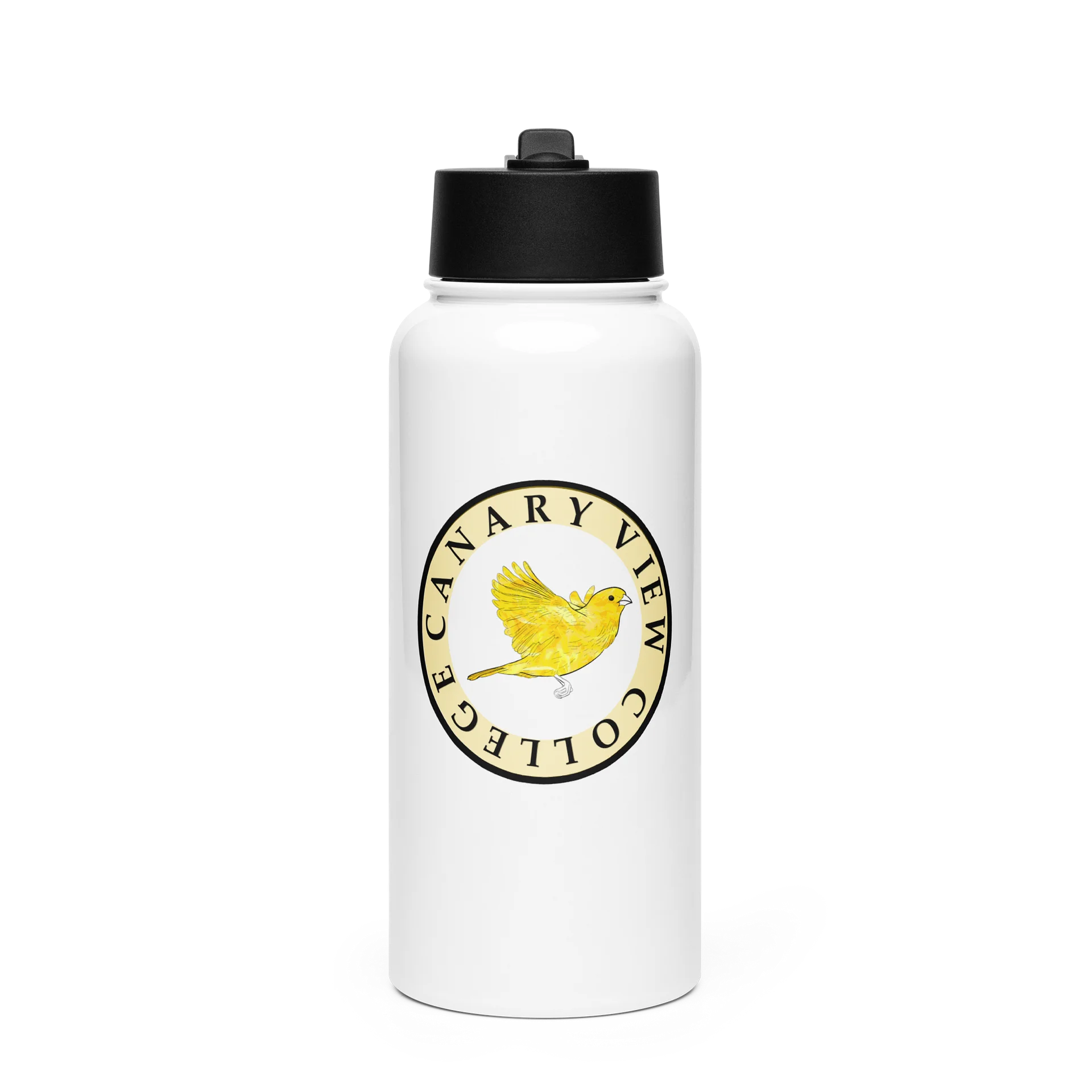 CANARY VIEW COLLEGE — 32 oz STAINLESS STEEL WATER BOTTLE (w/ STRAW) product image (1)